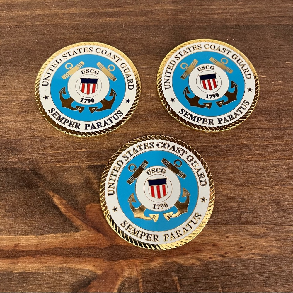 3 - USCG United States Coast Guard Challenge Coin 2.5” Semper Paratus 1790 NEW